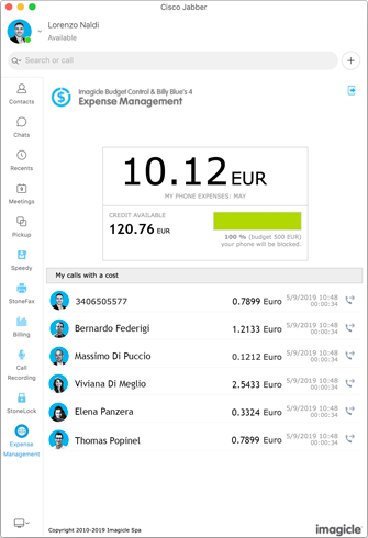 Jabber gadgets - Expense Management