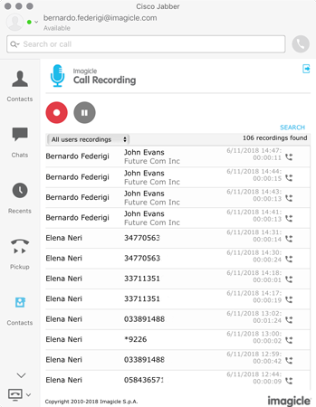 Jabber gadgets - Call Recording
